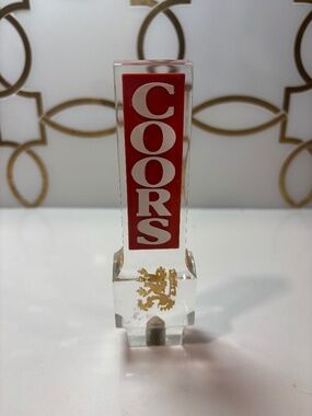 VINTAGE COORS RED ACRYLIC KNOB HANDLE RARE DRAFT BEER BAR TAP